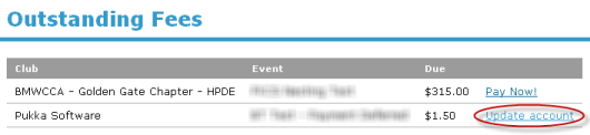 Update credit card or bank account on file screenshot
