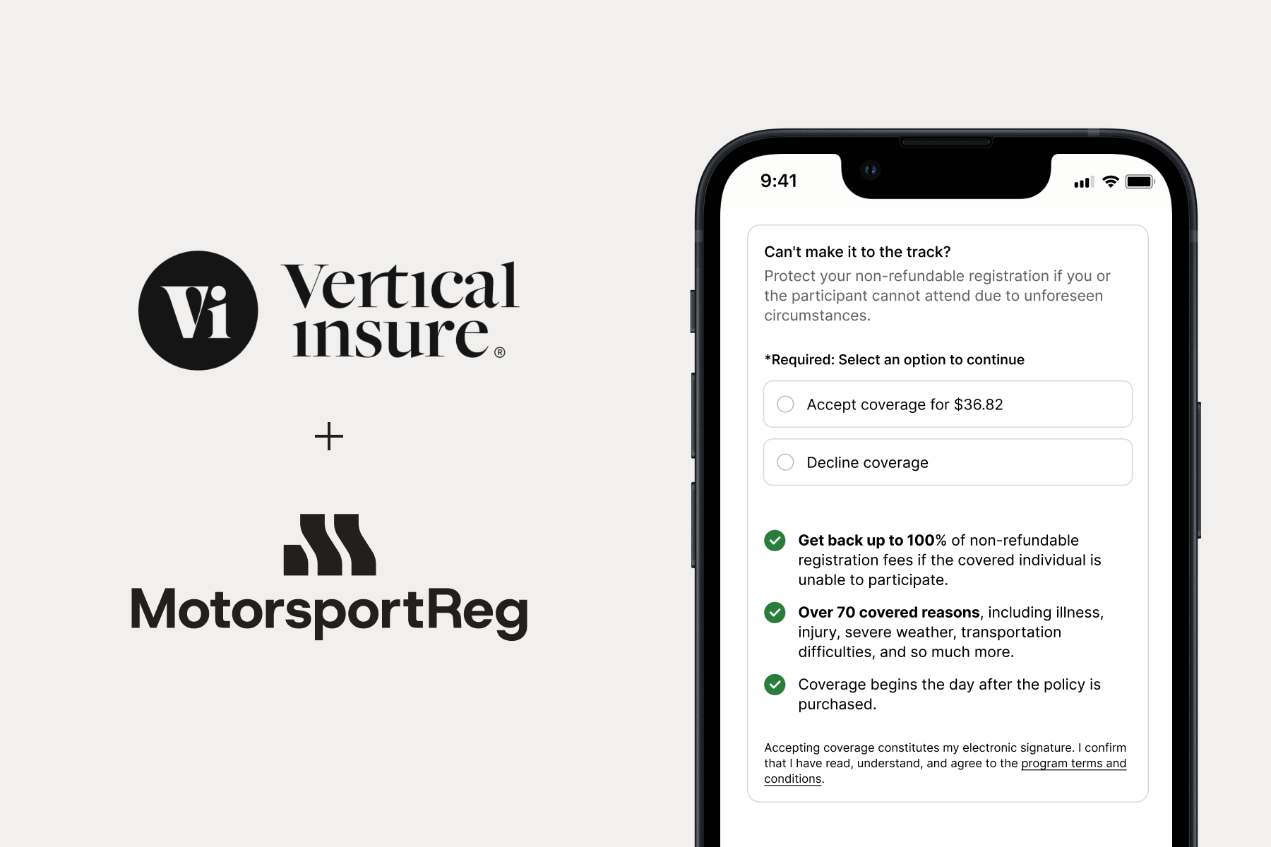 Screenshot of Vertical Insure on Confirm and Pay page